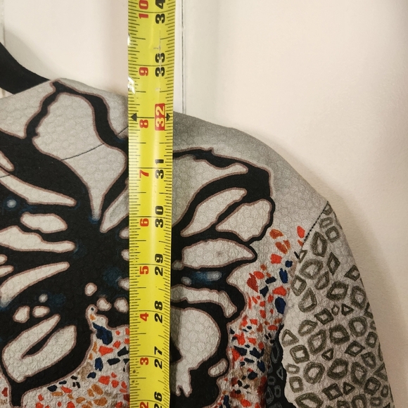 BRYN WALKER Floral Print Zip Front Coat Jacket Blazer Pockets Size XL Office - Picture 10 of 11